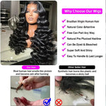HD 13x6 Loose Nature Wave Lace Front Human Hair Wigs 250% Transparent 30 40 Inch 13x4 Full Deep Water Wave Lace Frontal Wigs BareGlow