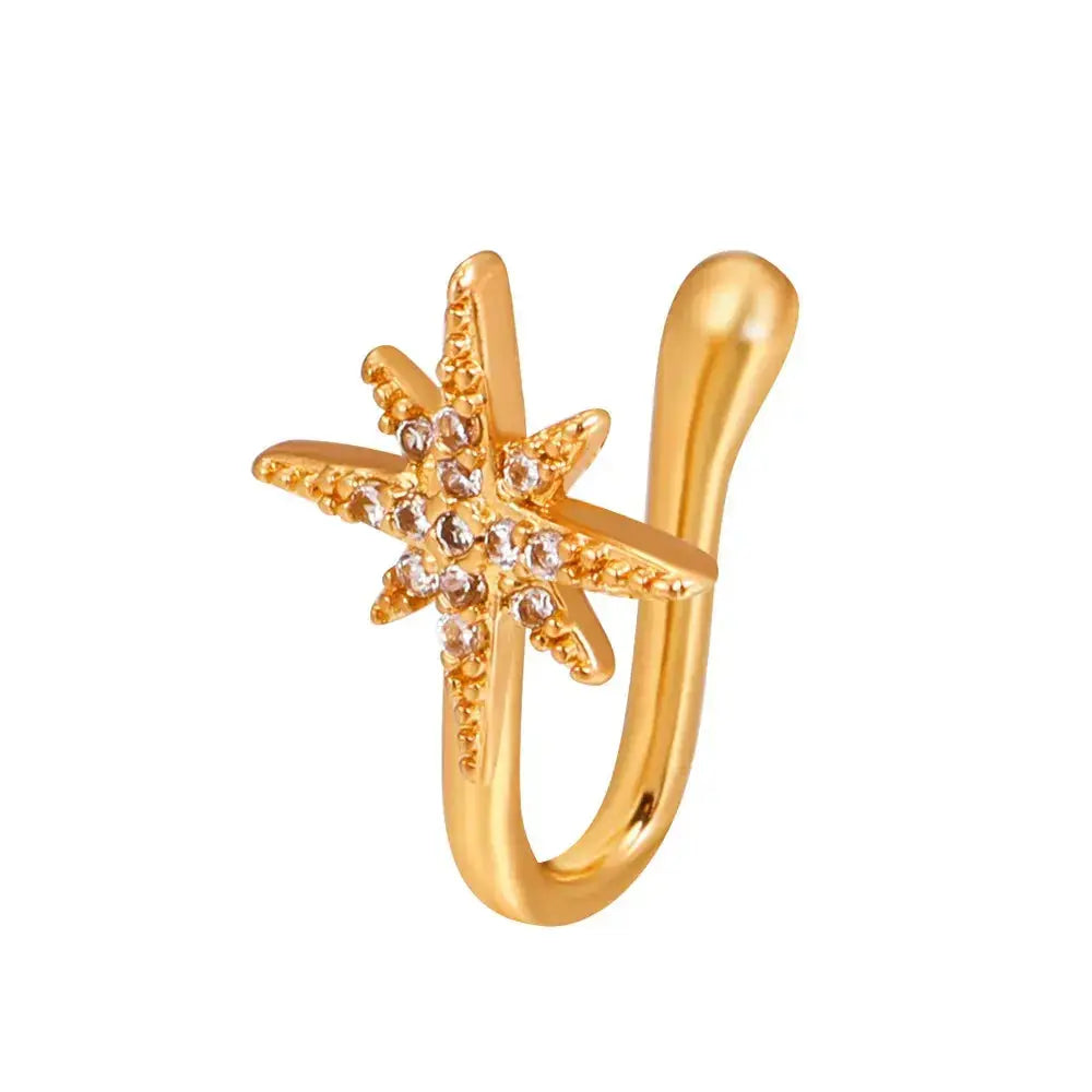 Fashion Gold Color Dragon Butterfly Fake Nose Ring for Women Africa Copper Helix U Shape Faux Aro Nariz Piercing BareGlow