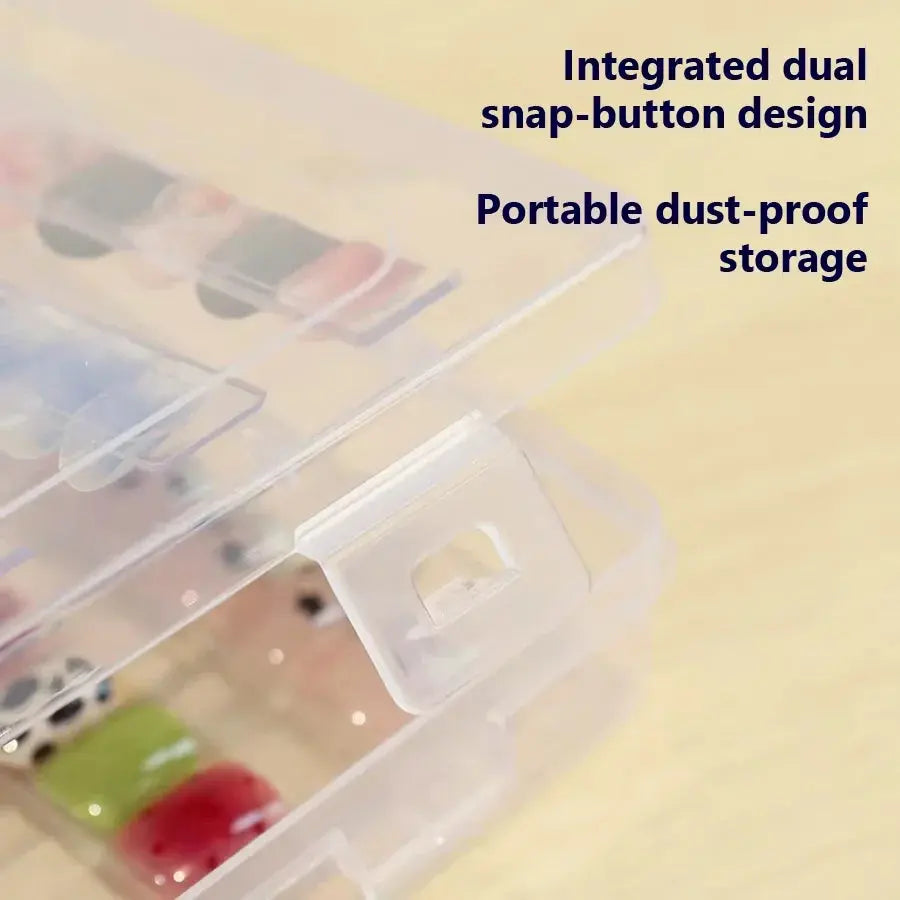 Empty Press on Nails Storage Box False Nail Packaging Set with Double-sided Adhesive Tape And 10 Acrylic Nail Display Sticks BareGlow