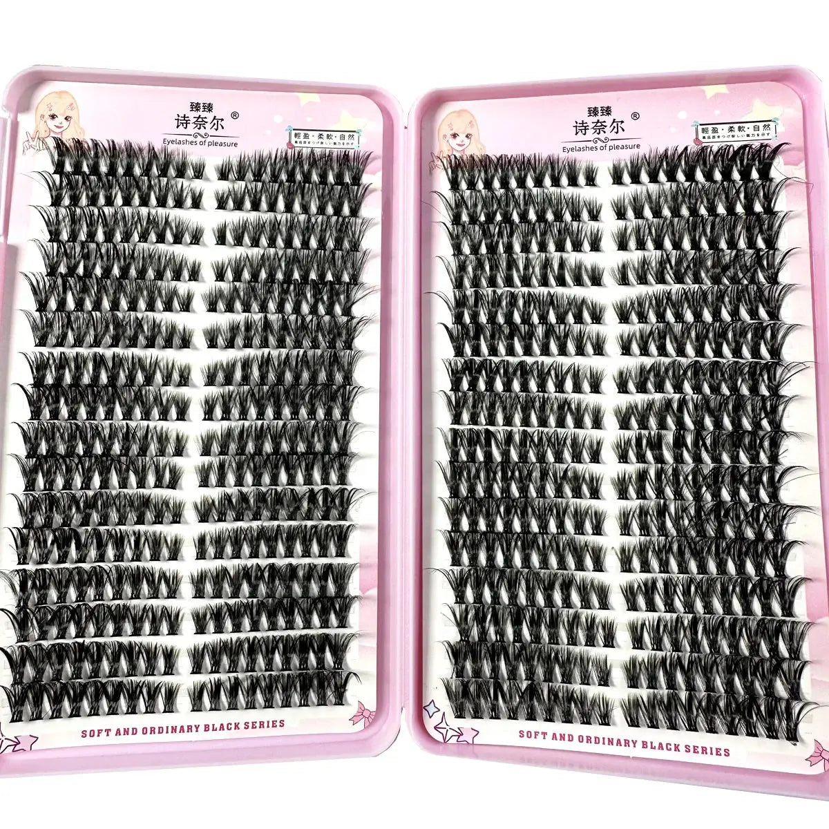 Left+Right Eye Lash Extension Cat/Fox Eye Effect Lash Single Clusters 3D Wispy Natural Looking DIY Segmented Eyelash Extensions BareGlow