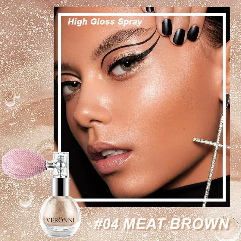 Highlighter Powder Spray Longwear sparkle fairy powder High Gloss Glitter Spray Body Bronzer For Face Body Makeup Cosmetics BareGlow