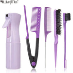 4/5Pcs Set Hair Brush Set Hairdressing Spray Bottle Hair Folding V Type Hair Straightener Teasing Edge Control Hair Brush BareGlow