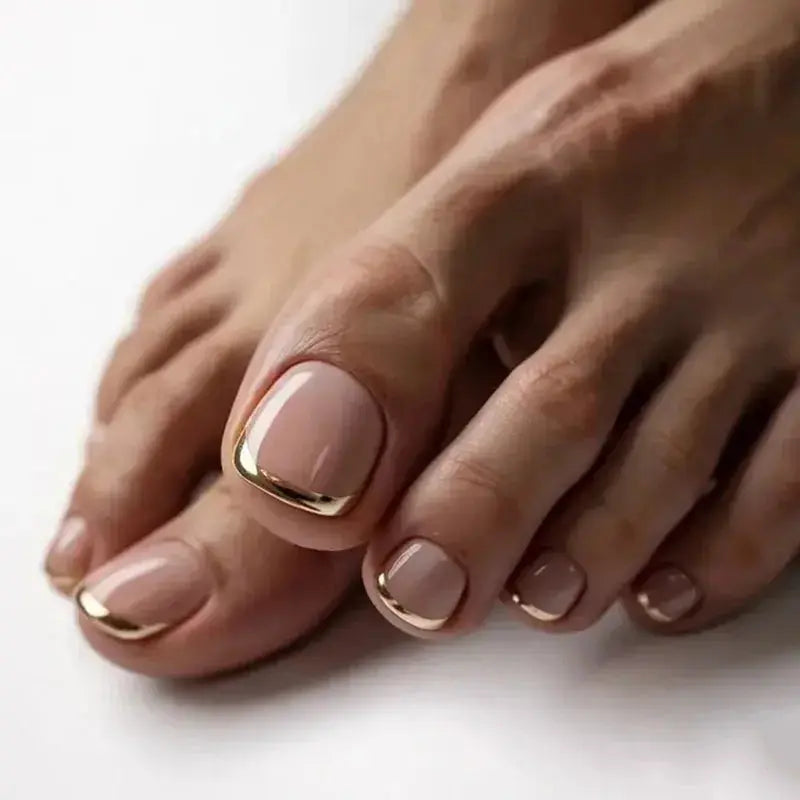 24pcs Black False Toenails Solid Color Glossy Fake Toenails Wearable Full Cover Ins Square Press on Toenail Patch for Girl Women BareGlow