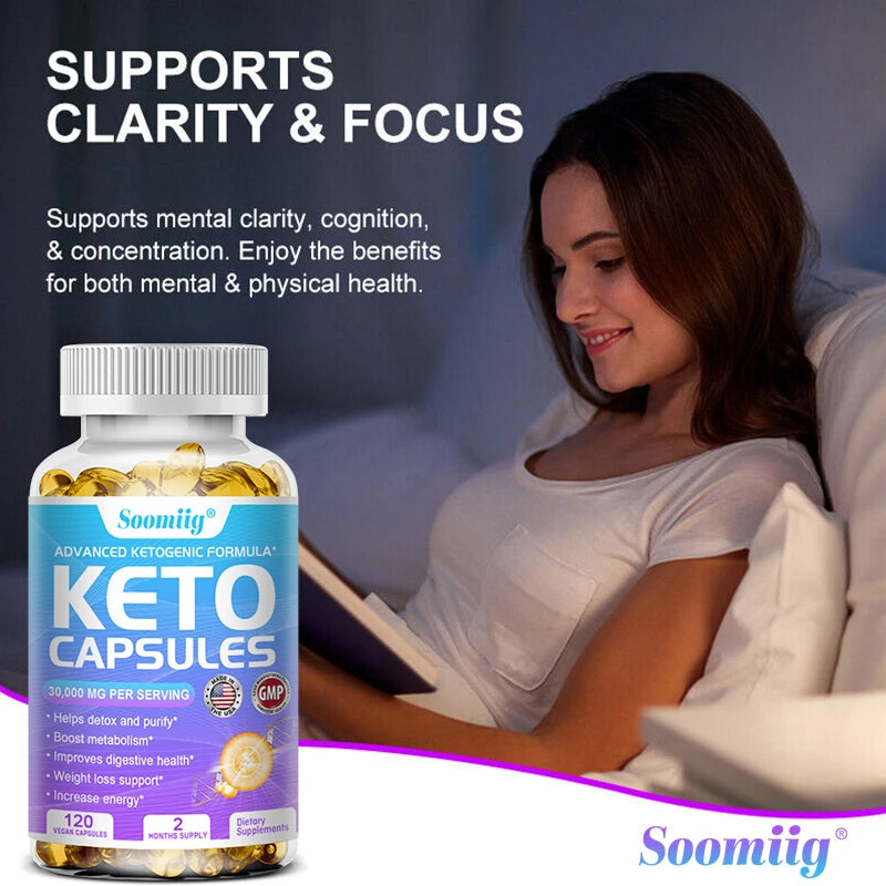 Keto Capsules - Fat Burning, Detoxification, Weight Loss, Metabolism Boost, Weight Management, Immune System Boost BareGlow