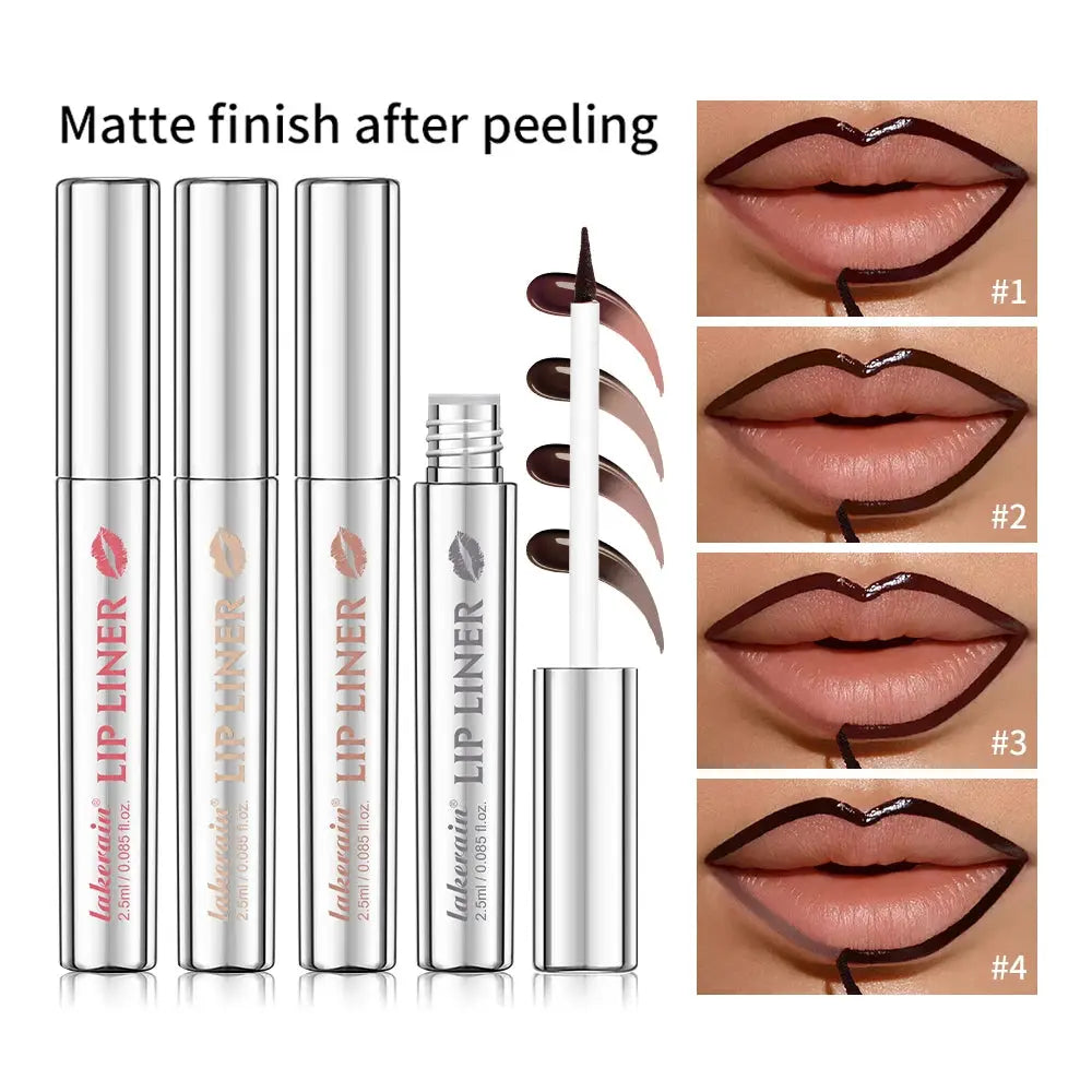 Waterproof Lip Liner Peel Off Tattoo Lipgloss Waterproof Long Lasting Matte Lip Tint Brown Contour Tear-off Lips Stain Cosmetic BareGlow