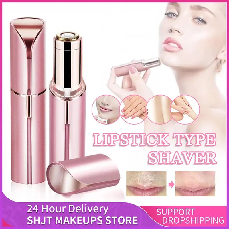 Electric Eyebrow Trimmer Mini Eye Brow Epilator Facial Lipstick Shape Hair Removal Portable Women Painless Razor Shaver Tool BareGlow