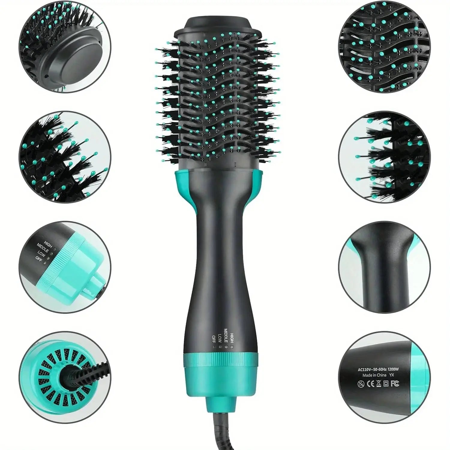 BLUTOOL 4-in-1 One-Step Negative Ion Hair Dryer and  Hot Air Brush, Reduces Frizz and Static, Quick-Dry Volumizing BareGlow
