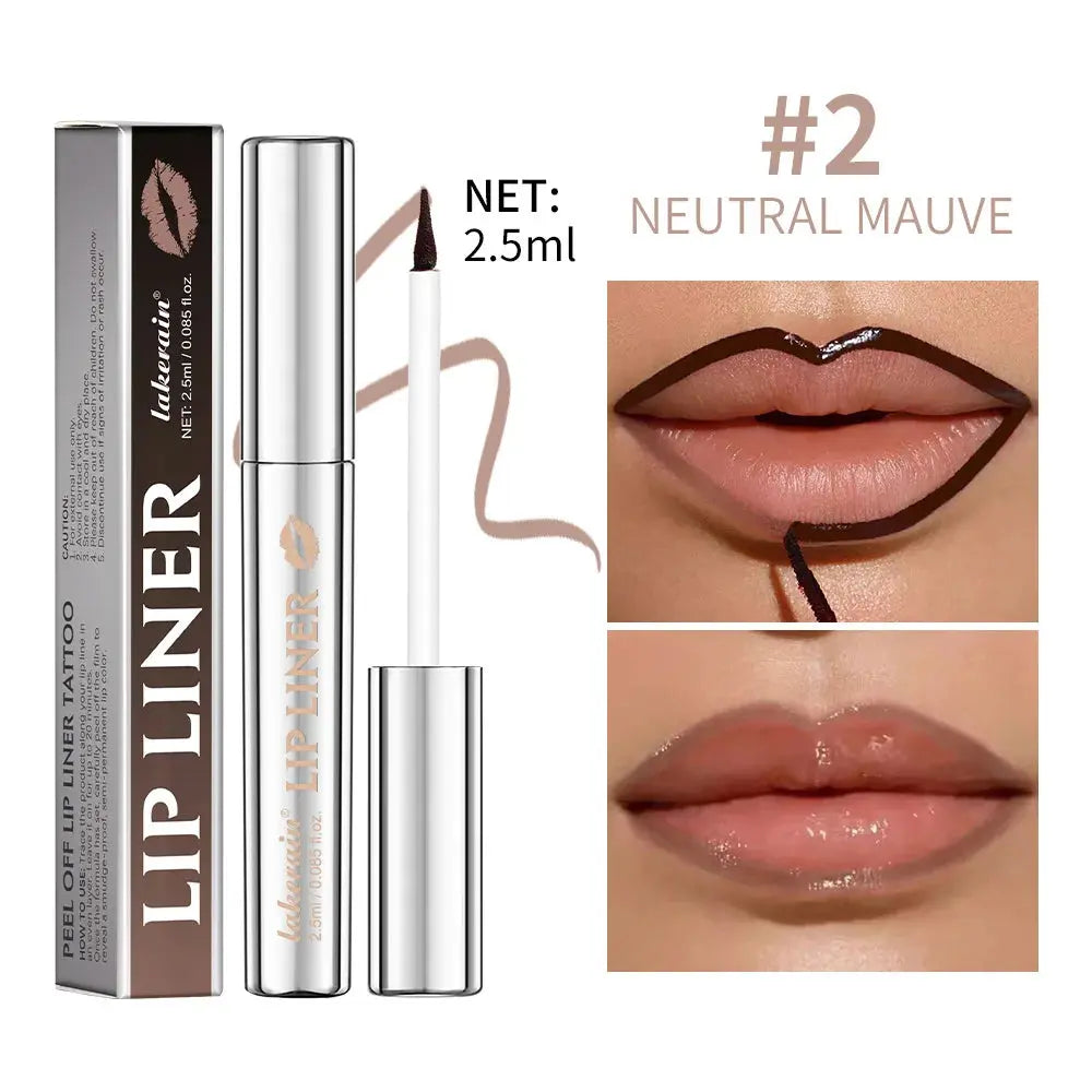 Waterproof Lip Liner Peel Off Tattoo Lipgloss Waterproof Long Lasting Matte Lip Tint Brown Contour Tear-off Lips Stain Cosmetic BareGlow