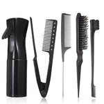 4/5Pcs Set Hair Brush Set Hairdressing Spray Bottle Hair Folding V Type Hair Straightener Teasing Edge Control Hair Brush BareGlow