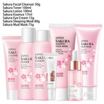 9pcs Facial Products Kit Sakura Skin Care Set Facial Cleanser Face Cream Sunscreen Facial Mask Eye Cream Korean Skincare Product BareGlow