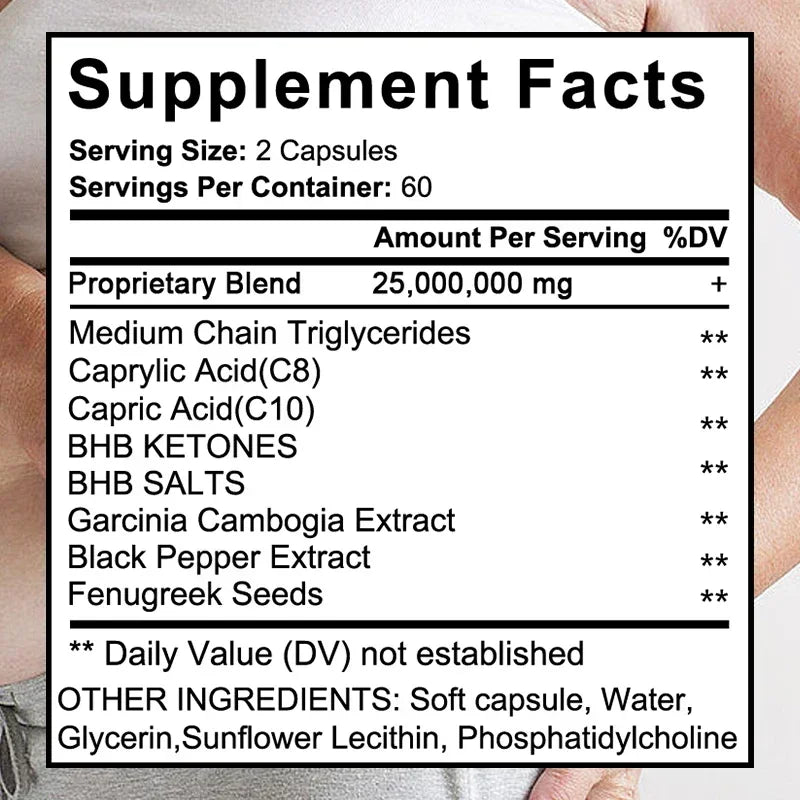 Keto Capsules - Weight & Fat Management, Burn Belly Fat, Detoxification, Digestion, Immunity - High Strength Ketone Supplement BareGlow