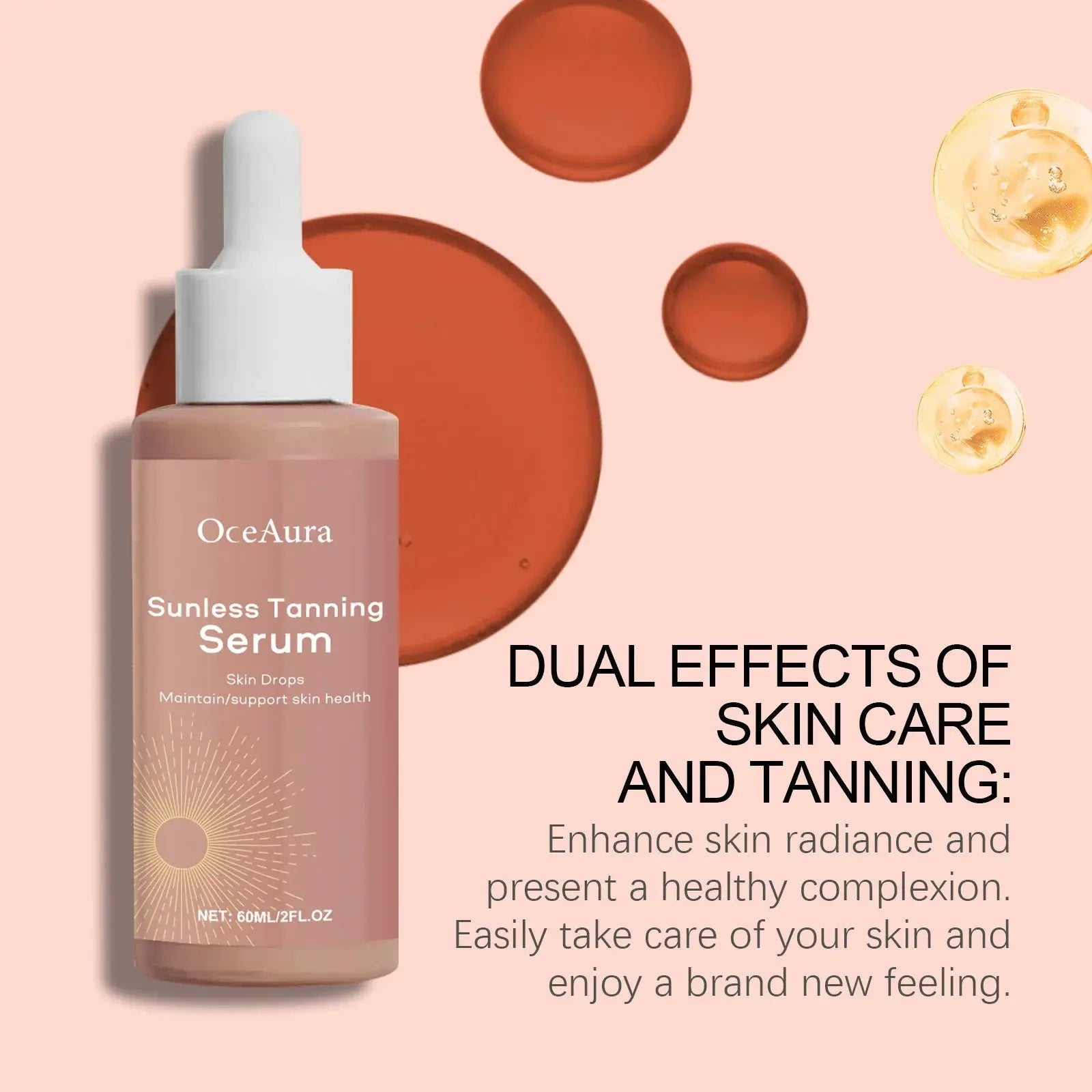 Herbal Sunless Tanning Essence Lasting Absorb Sunlight Natural Skin Sexy Protect Solarium Body Face Bronze Self Tanning Serums BareGlow