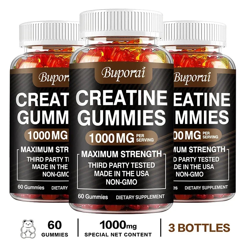 Creatine Monohydrate Gummies - Boost Energy, Build Muscle Mass, and Improve Athletic Performance BareGlow
