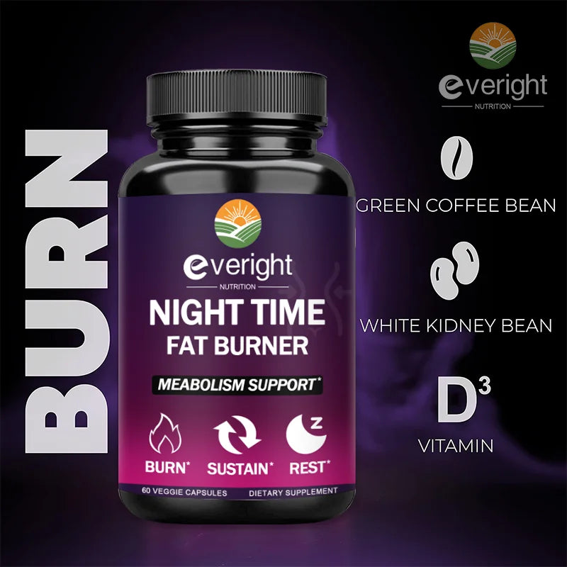 Night Fat Burner - Boost Metabolism, Improve Sleep & Curb Cravings for Effective Weight Loss (Men & Women) BareGlow