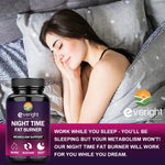 Night Fat Burner - Boost Metabolism, Improve Sleep & Curb Cravings for Effective Weight Loss (Men & Women) BareGlow