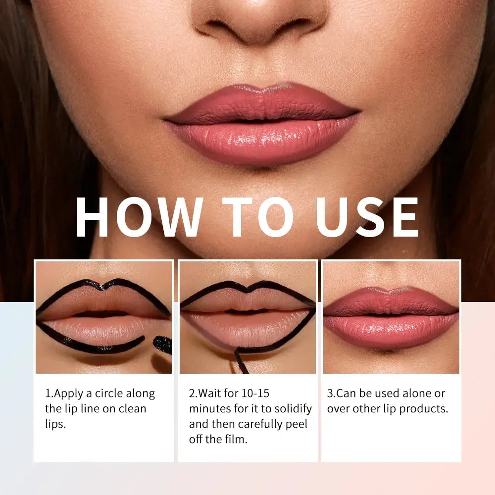 Waterproof Lip Liner Peel Off Tattoo Lipgloss Waterproof Long Lasting Matte Lip Tint Brown Contour Tear-off Lips Stain Cosmetic BareGlow