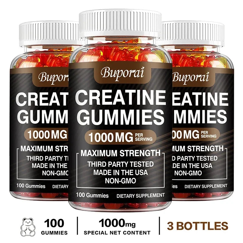 Creatine Monohydrate Gummies - Boost Energy, Build Muscle Mass, and Improve Athletic Performance BareGlow
