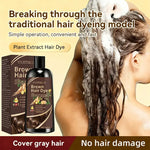 YUITIKUE Brown Hair Dye Shampoo | 4-in-1 Color, Moisturize, Nourish, Natural Ginger Formula 100ml BareGlow