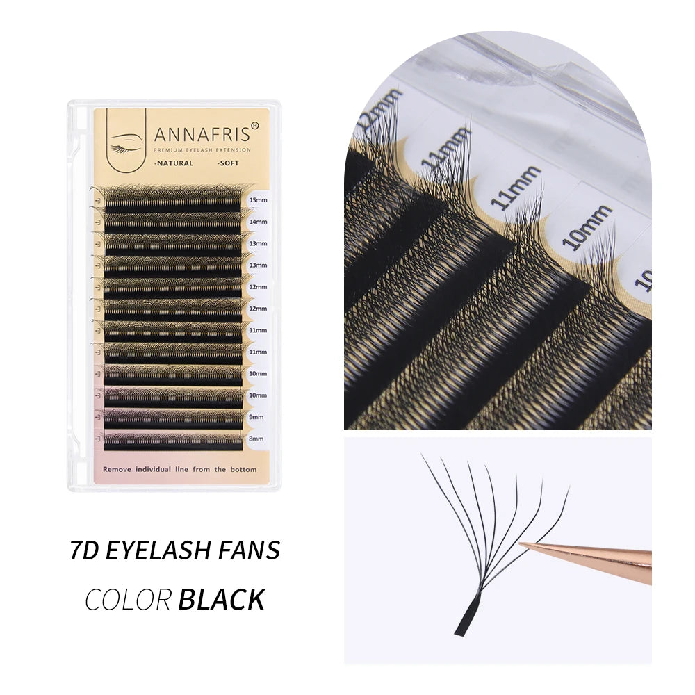 ANNAFRIS Premade Volume Fan YY 3D 4D 5D W-Shaped Lash Automatic Flowering W Lashes Extension Natural Soft Full Dense Mink Lash BareGlow