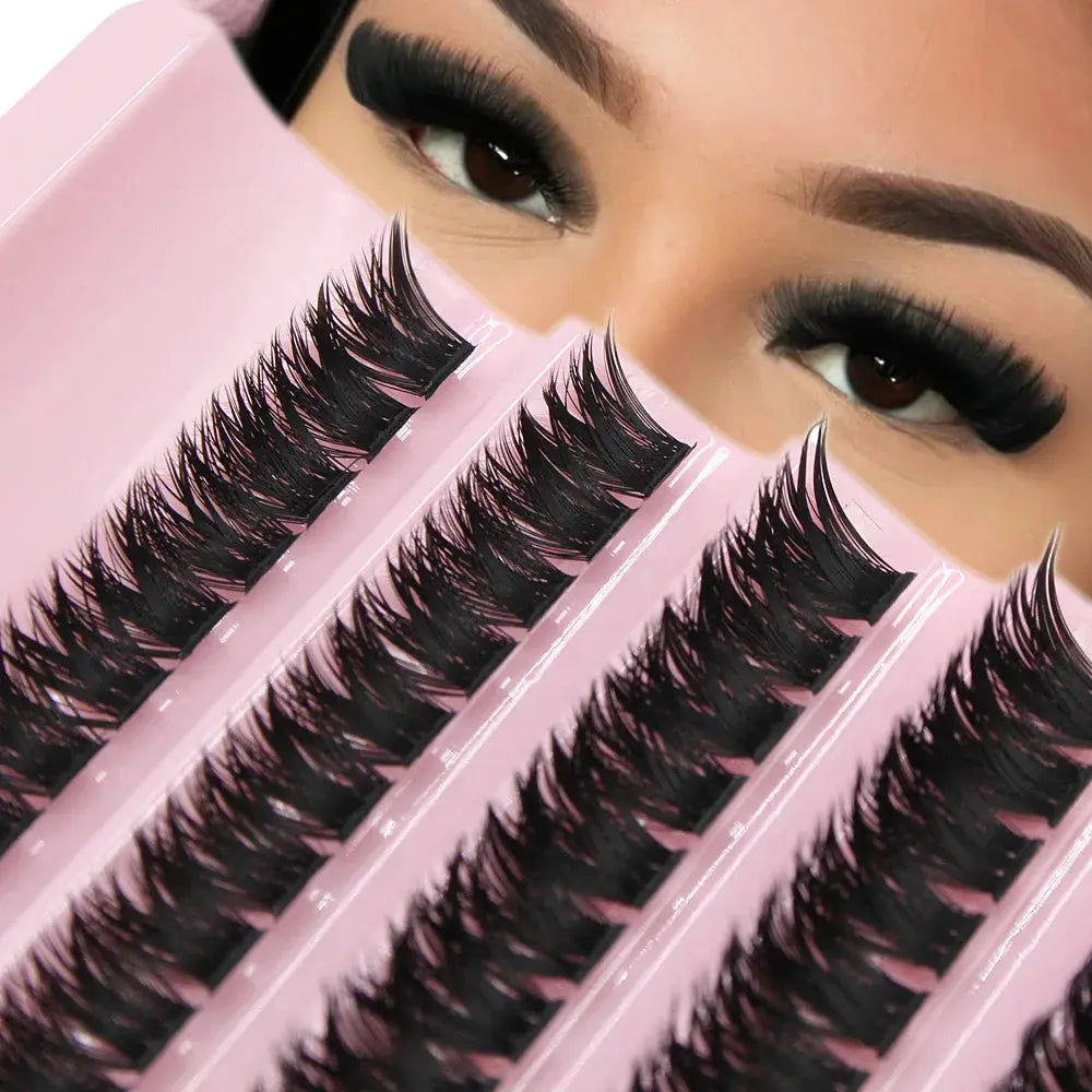 Super Bunch Mink Eyelashes 1 Box/200 Bundles Natural Eyelash Extension 3D Russia Individual Cluster Makeup Tools Lashes Cilia BareGlow