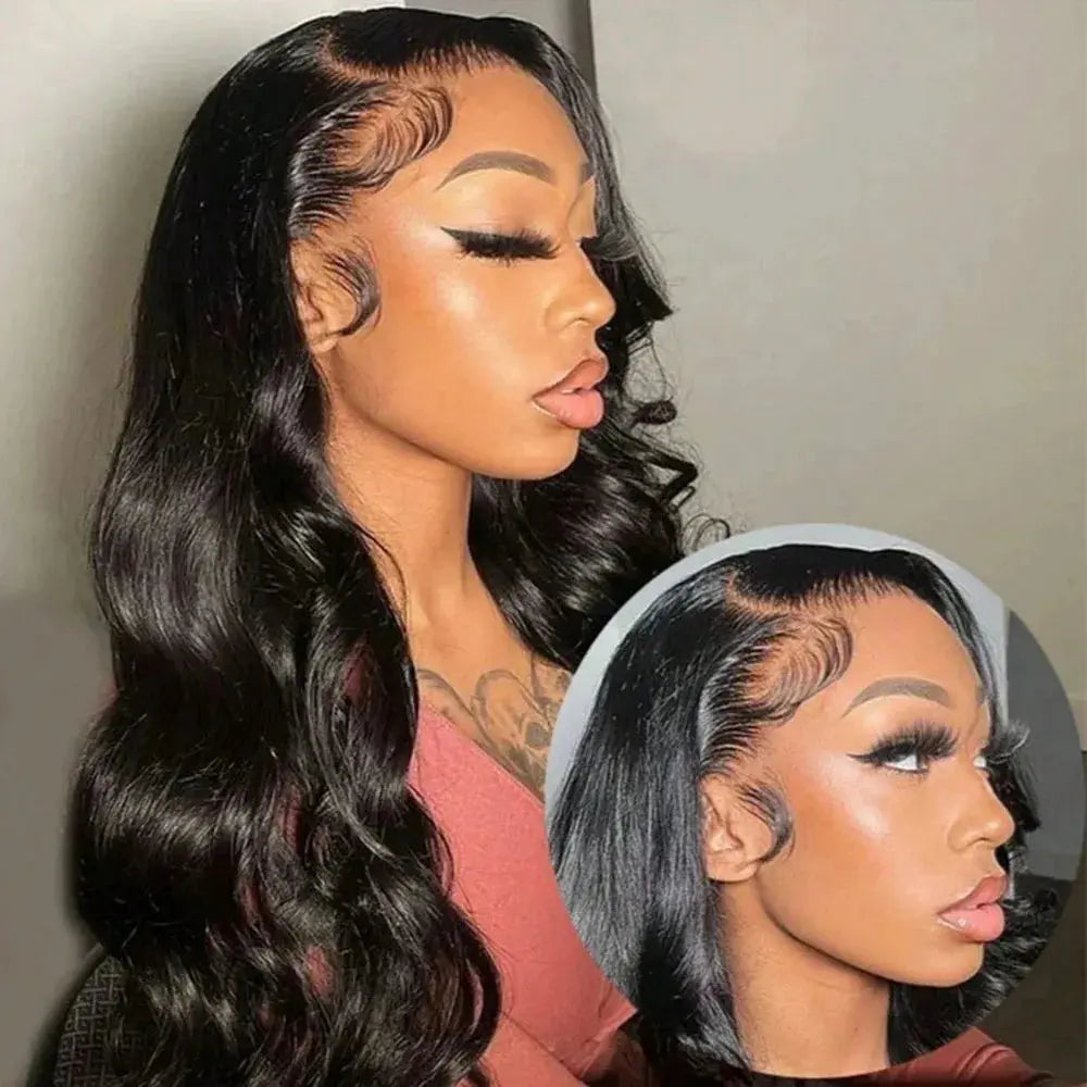 250% Glueless Wig Body Wave Human Hair Wigs Pre Cut 13x4 13x6 HD Lace Frontal Wigs Pre Plucked Curly Lace Front Human Hair Wigs BareGlow
