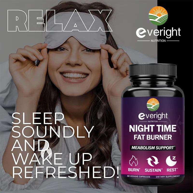 Night Fat Burner - Boost Metabolism, Improve Sleep & Curb Cravings for Effective Weight Loss (Men & Women) BareGlow