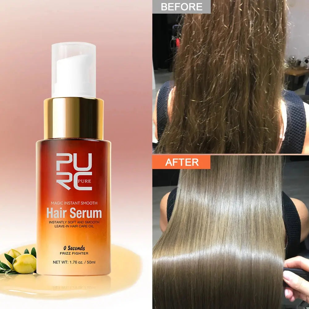 PURC Magic Instant Smooth Hair Serum Nourishing Repair Damaged Leave-In Hair Oil Anti-Frizz Softness Hair Care BareGlow