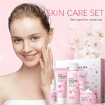 5/3pcs/Set Sakura Skin Care Sets Face Cream Serum Toner Facial Cleanser Sunscreen Eye Cream Gift Box Face Skin Care Set Product BareGlow