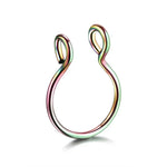5pcs Stainless Steel Magnet Fake Nose Ring Hoop Fake Piercing Hoop Septum Rings For Women Fashion Gothic Rock Body Jewelry Gifts BareGlow