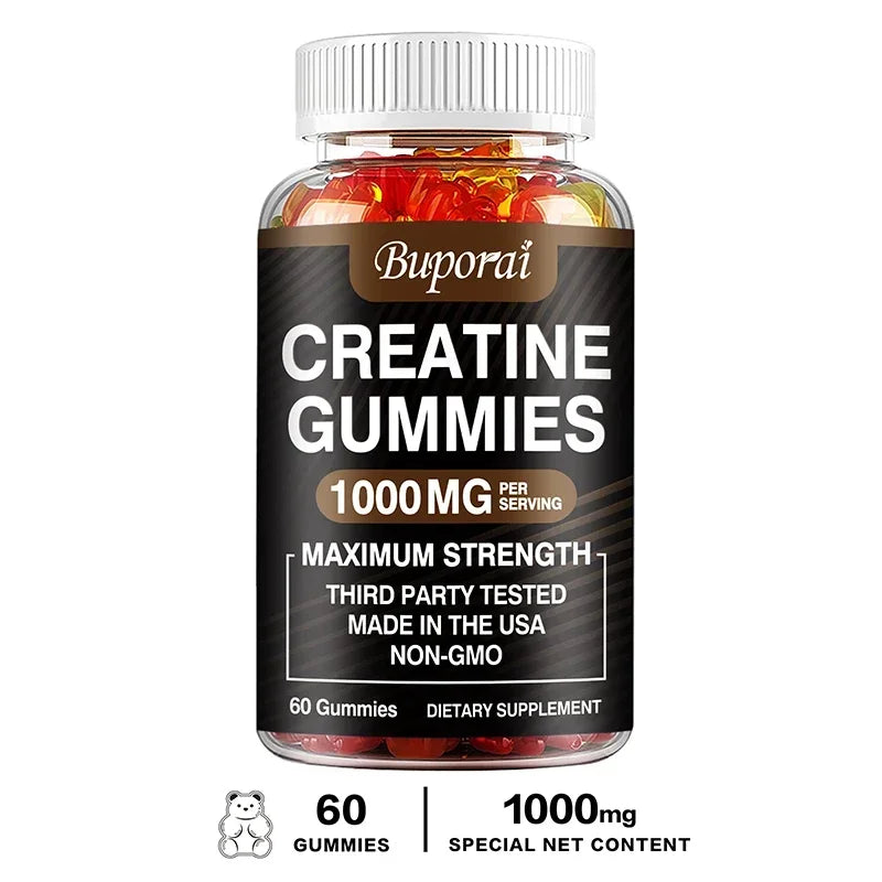 Creatine Monohydrate Gummies - Boost Energy, Build Muscle Mass, and Improve Athletic Performance BareGlow