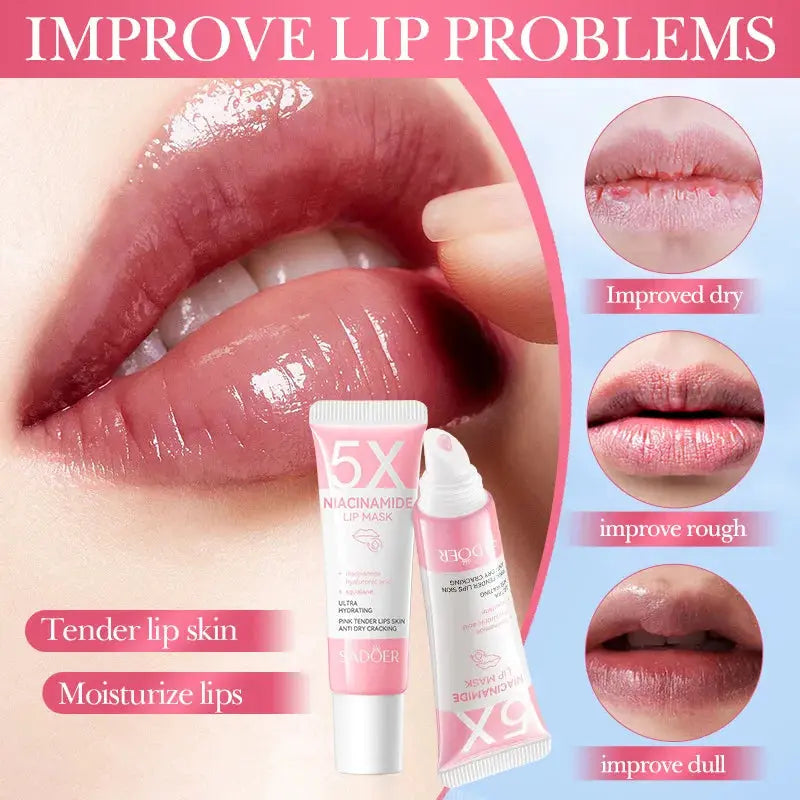 5X Niacinamide Plumping Lip Mask – Intense Hydration & Anti-Dryness for Soft, Pink Lips | Care Chapped Lips Overnig 10g/pc BareGlow