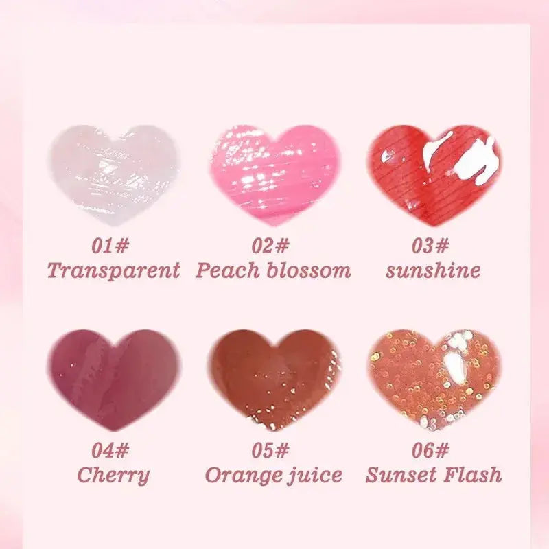 6PCS Moisturizing Lip Gloss Transparent Lip Oil Hydrating Lip Glaze Lip Plumper Hydrating Make Up Liquid Lipstick Lips Cosmetics BareGlow
