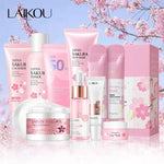 9pcs Facial Products Kit Sakura Skin Care Set Facial Cleanser Face Cream Sunscreen Facial Mask Eye Cream Korean Skincare Product BareGlow