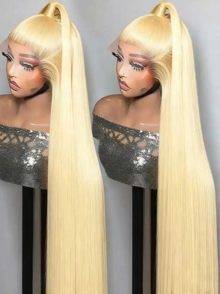 40 42 Inch 613 Blond Straight Human Hair Wigs 13x4 13x6 HD Lace Frontal Wigs Remy Honey Blond Bone Straight Lace Front Wig BareGlow