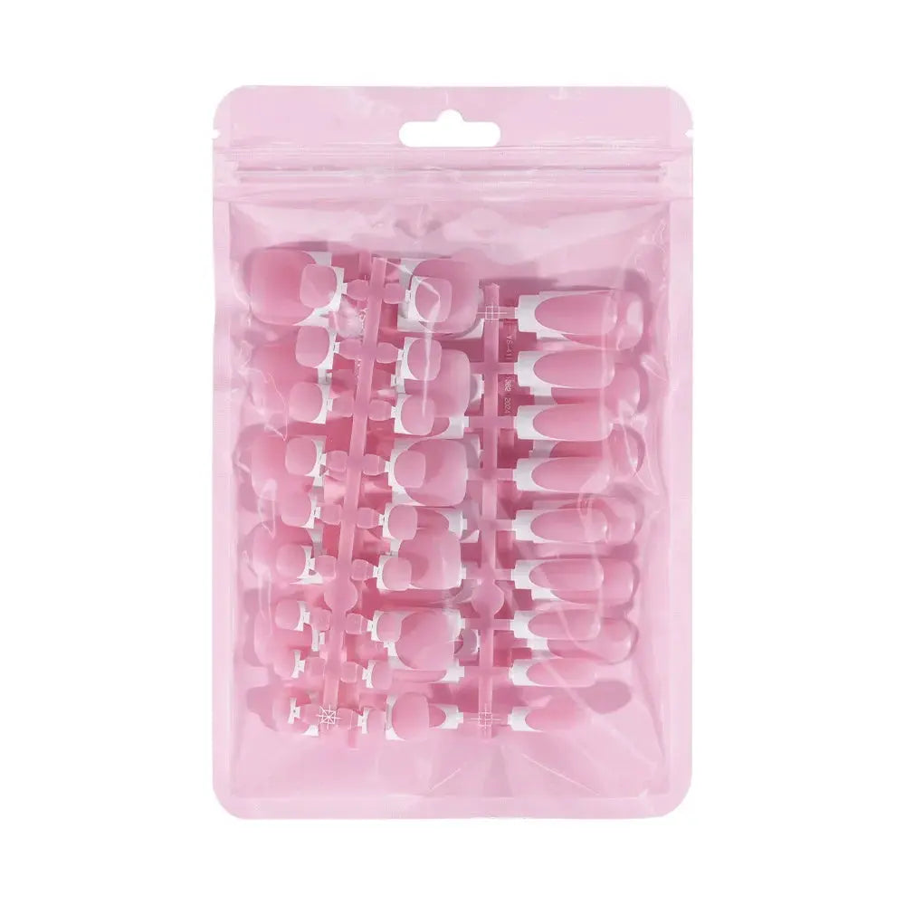 60PCS/box High Quality Nail Art Tips Toe Press On Nails White Black Pink Blue French Tips False Nails Tip Fake Nails Short BareGlow