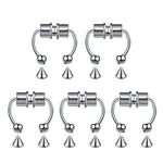 5pcs Stainless Steel Magnet Fake Nose Ring Hoop Fake Piercing Hoop Septum Rings For Women Fashion Gothic Rock Body Jewelry Gifts BareGlow