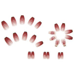 24 pieces of short trapezoid press-on nails, paired with 1 piece of jelly glue and 1 nail file BareGlow