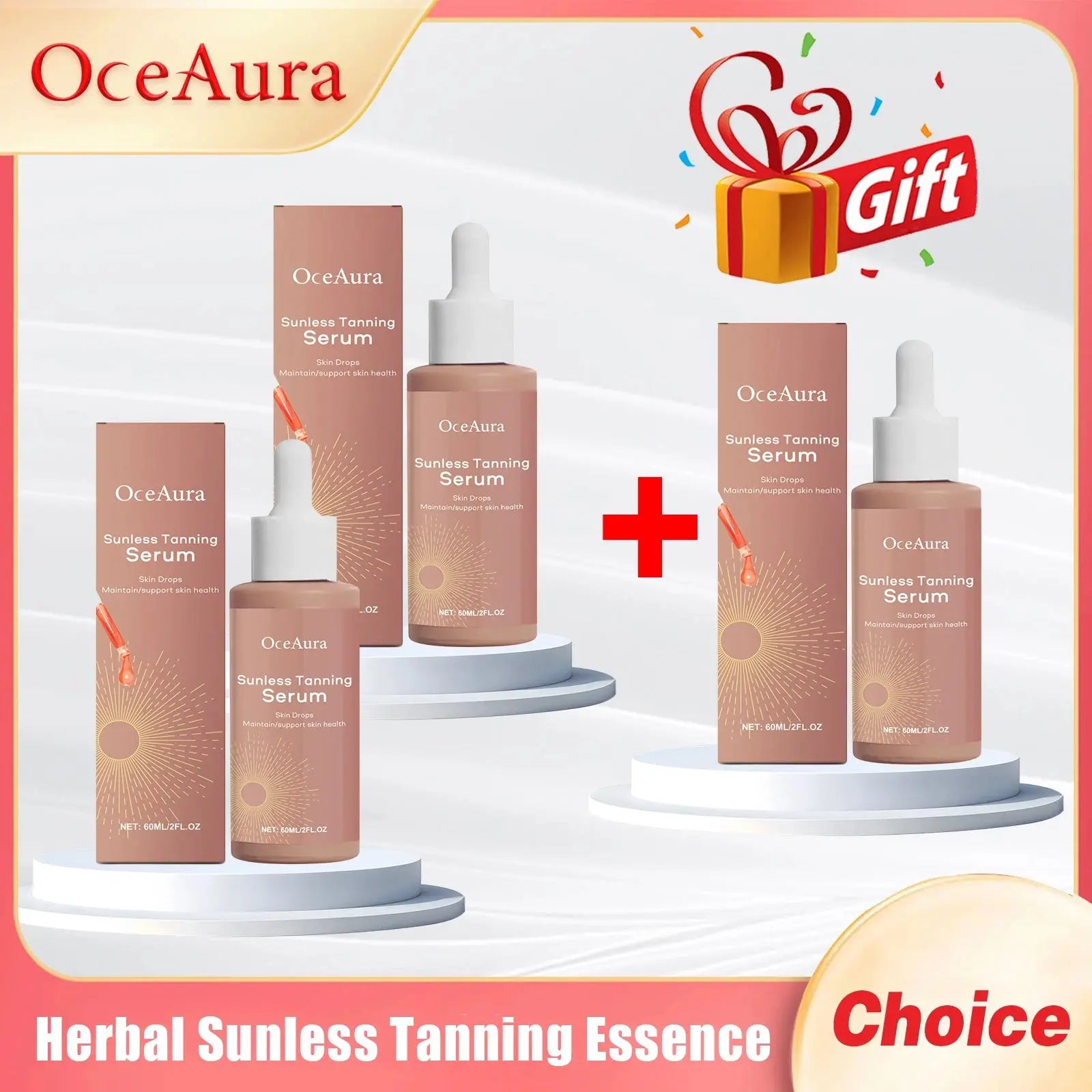 Herbal Sunless Tanning Essence Lasting Absorb Sunlight Natural Skin Sexy Protect Solarium Body Face Bronze Self Tanning Serums BareGlow