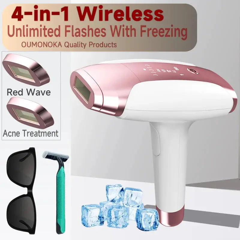 Permanent Laser Hair Removal Bikini Women's IPL Depilators Shaver Facial Hair Cutting Machine Men's Razo to Remove Hair Trimmer BareGlow