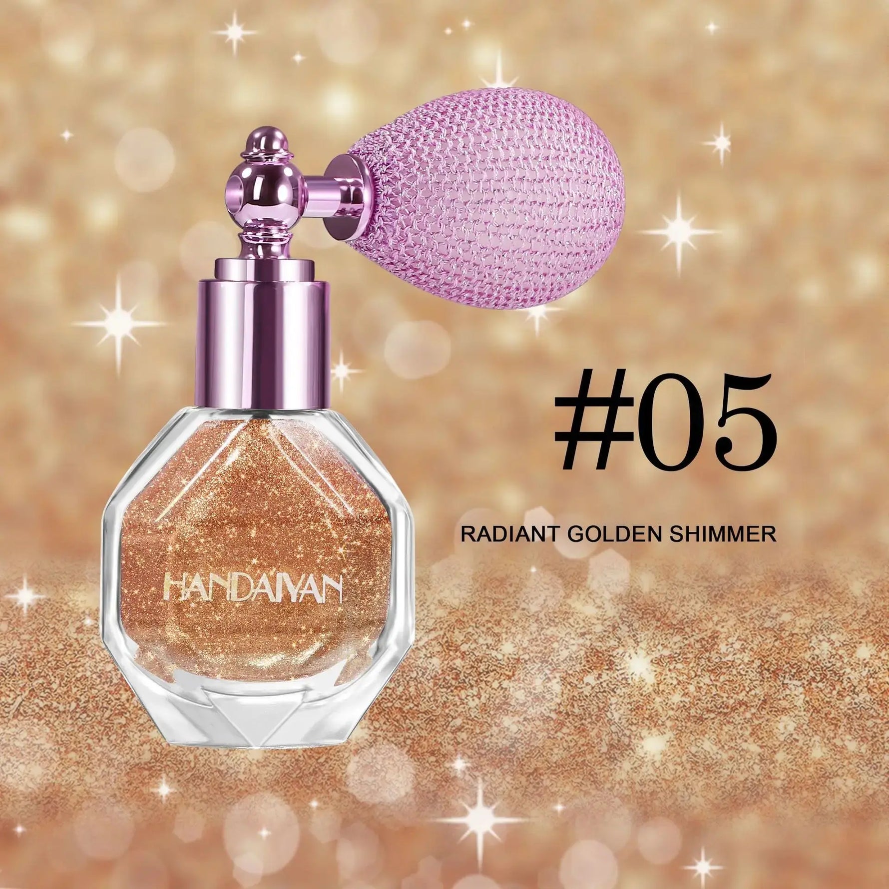 5 Color Body Highlight Powder Spray Brightening Sparkling Glitter Clothes Face Hair Makeup Highlighter Spray BareGlow
