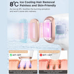 INNZA Hair Removal with Ice Cooling Care Function for Women Permanent,999,999 Flashes Painless IPL Hair Remover Device BareGlow