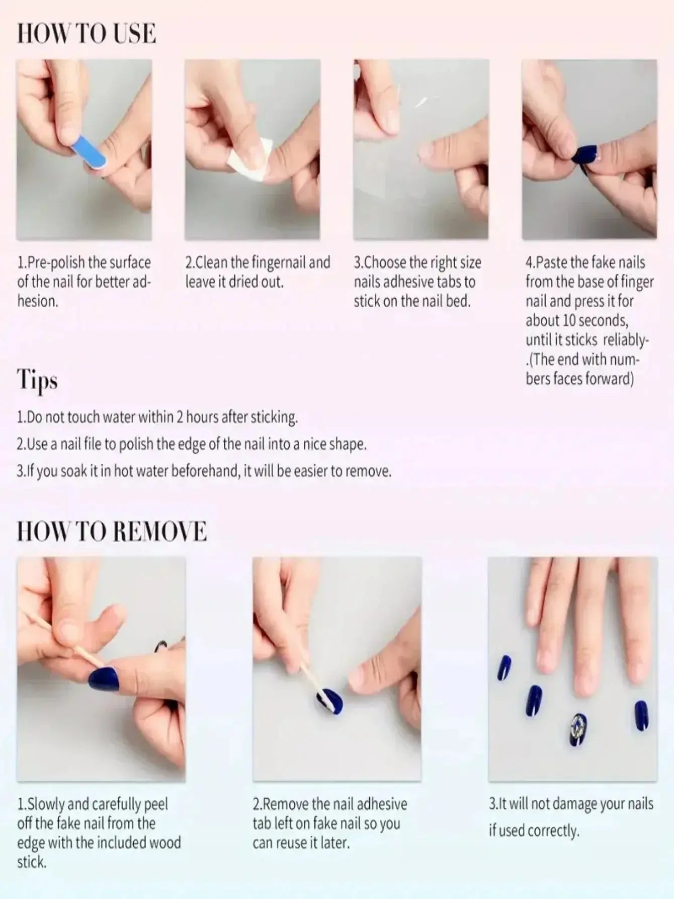10PCS Long Oval Handmade Press On Nails,Gradual Gentle Style,Suitable For Festivals Parties And Daily Wear. BareGlow