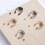 5pcs Stainless Steel Magnet Fake Nose Ring Hoop Fake Piercing Hoop Septum Rings For Women Fashion Gothic Rock Body Jewelry Gifts BareGlow