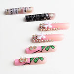 24pcs French Black Press on Nails DIY decoration Tips American style trend Fake Nails Wearable Removable False Nails personality BareGlow