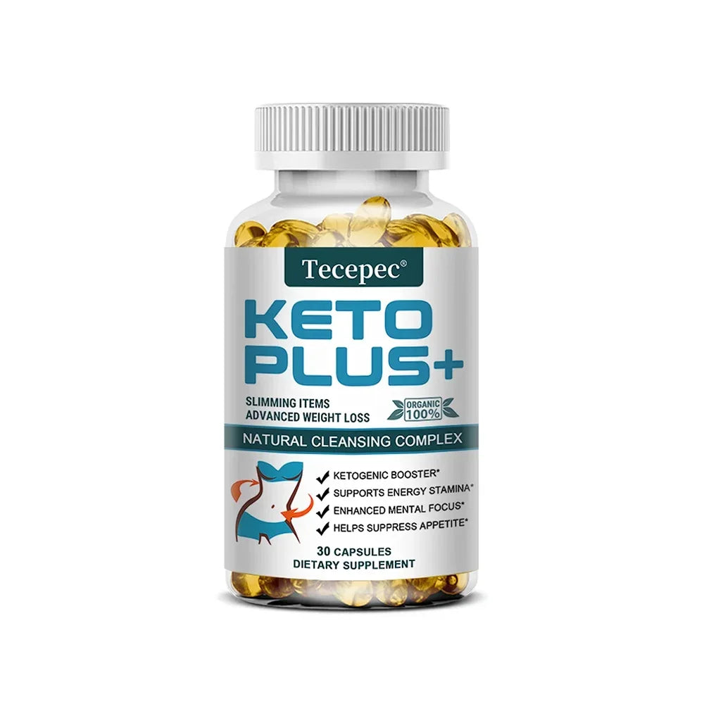 Tecepec Keto Plus+ Weight Loss Supplement Fat Burning Capsules Malic Acid Burn Belly Fat and Muscle Supplement Ketogenic Diet BareGlow