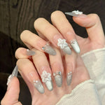 10PCS Long Oval Handmade Press On Nails,Gradual Gentle Style,Suitable For Festivals Parties And Daily Wear. BareGlow