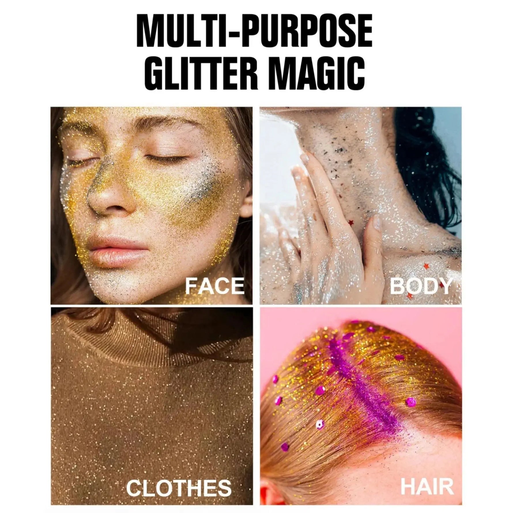 5 Color Body Highlight Powder Spray Brightening Sparkling Glitter Clothes Face Hair Makeup Highlighter Spray BareGlow