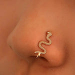 Fashion Gold Color Dragon Butterfly Fake Nose Ring for Women Africa Copper Helix U Shape Faux Aro Nariz Piercing BareGlow