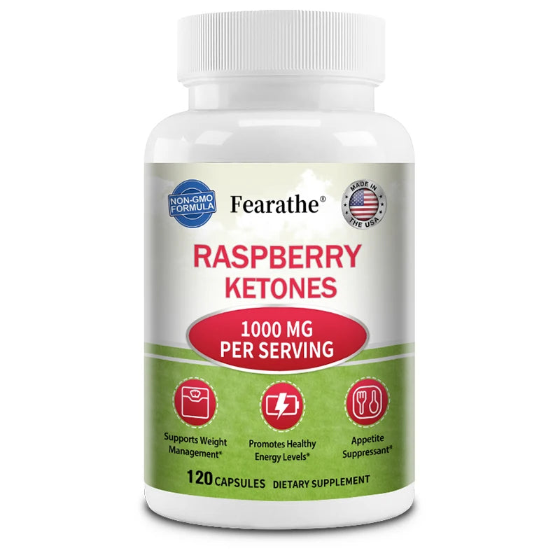 Raspberry Ketones Capsules - Fat Burning, Metabolism Boosting, Healthy Weight Management, Appetite Suppressant BareGlow