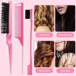 4/5Pcs Set Hair Brush Set Hairdressing Spray Bottle Hair Folding V Type Hair Straightener Teasing Edge Control Hair Brush BareGlow